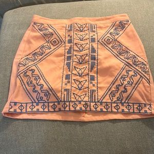 Beautiful creamsicle orange and blue mini skirt